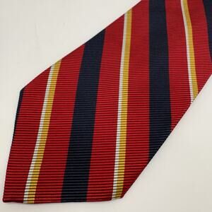 Vintage Lauren Ralph Lauren Green Label Red Blue Repp HandMade Silk USA Preppy